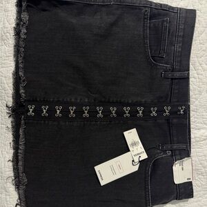 Express Black Mini Skirt with Hook Accents